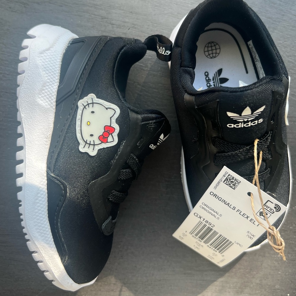 NWT hello kitty sneakers toddler size black white red